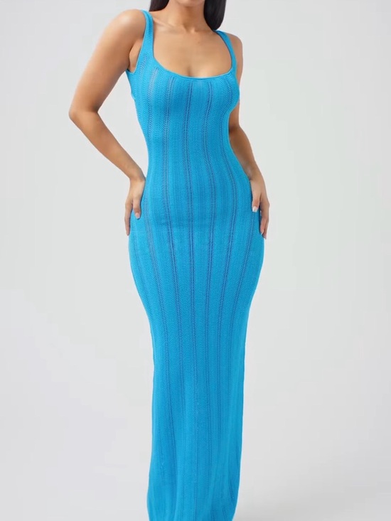 naked wardrobe Dresses & Skirts - Naked Wardrobe Women's Knit Open Back Maxi Dress